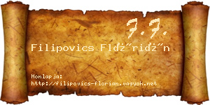 Filipovics Flórián névjegykártya